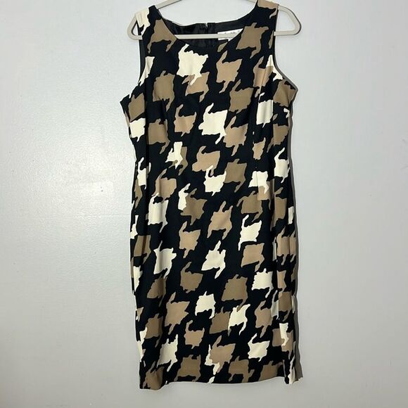 Jones Studios Shift Sheath Dress Sleeveless Abstract Camo Patterned Size 12 - Picture 1 of 6